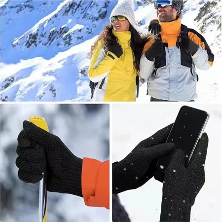 SWISSTEN Męskie zimowe rękawiczki do ekranów dotykowych