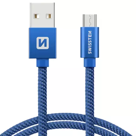 SWISSTEN Niebieski Kabel USB - micro USB 1,2m 3A