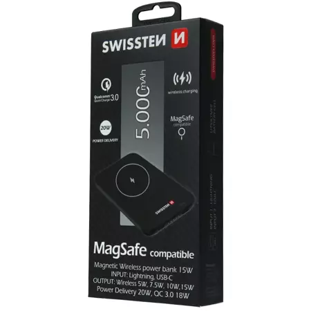 SWISSTEN Powerbank MagSafe PD QC 5000mAh