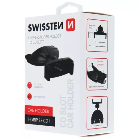 SWISSTEN Uchwyt samochodowy na magnes do slotu CD S-GRIP S3-CD1