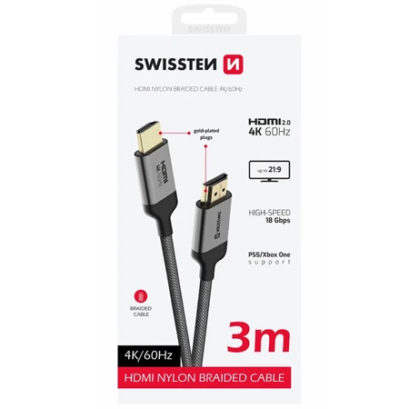 SWISSTEN kabel HDMI/HDMI 4K 60Hz 3M