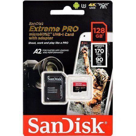 SanDisk Karta pamięci 128GB V30 Extreme Pro microSDXC