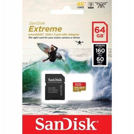 SanDisk Karta pamięci 64GB 160MB/s Extreme microSDXC