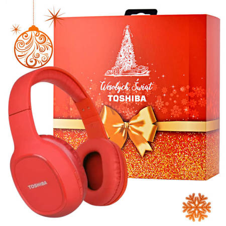 Toshiba Czerwone Słuchawki bezprzewodowe BT160H + świąteczne opakowanie