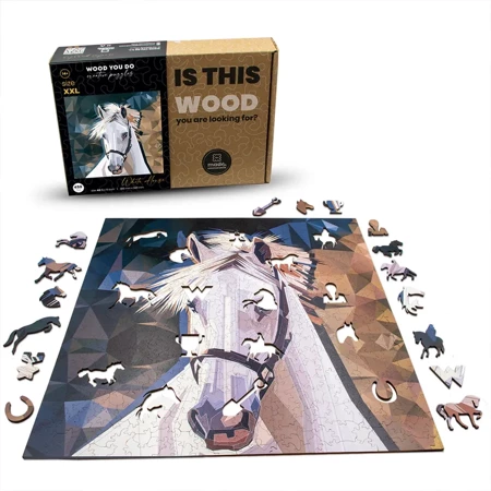 Wood You Do Puzzle drewniane Biały Koń | White Horse | 450 elementów | A2