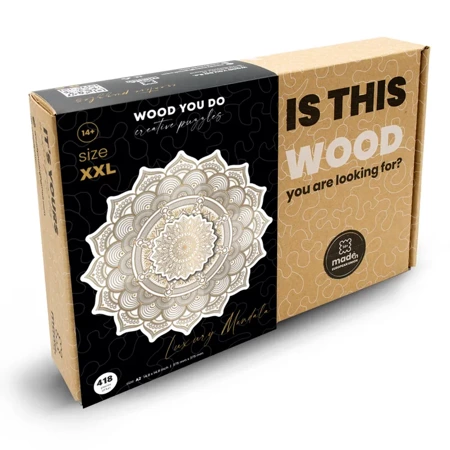 Wood You Do Puzzle drewniane Luksusowa Mandala Biała | Luxury Mandala White | 418 elementów | A2