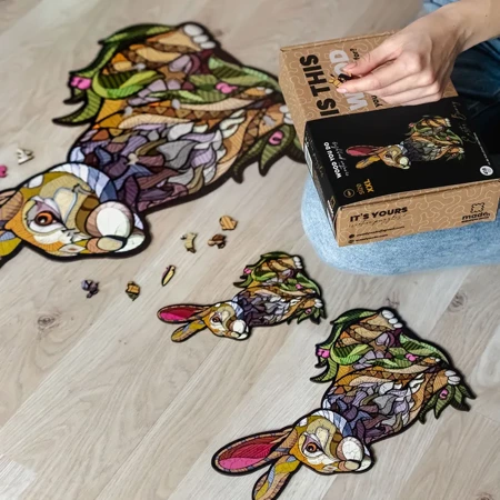 Wood You Do Puzzle drewniane Wielkanocny królik | Easter Bunny | 418 elementów | A2