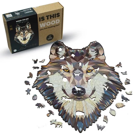Wood You Do Puzzle drewniane Wilk | Above Average Wolf | 140 elementów | A4