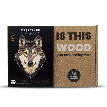 Wood You Do Puzzle drewniane Wilk | Above Average Wolf | 465 elementów | A2