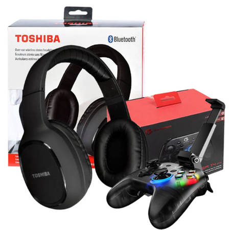 Zestaw gamingowy słuchawki Toshiba BT166H + kontroler GAMESIR do gier T4 PRO