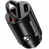 SWISSTEN Czarna Ładowarka samochodowa 1xUSB 1xUSB-C 30W