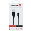 SWISSTEN Czarny Kabel USB - USB-C 1,5m 7mm