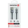 SWISSTEN Szary Kabel USB- Lightning 0,2m 3A do iPhone